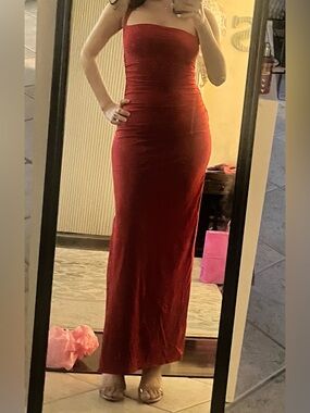 Abercrombie & Fitch Ava knit  Red Maxi Dress